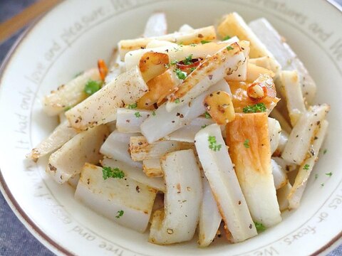レンコンとちくわのペペロンチーノ